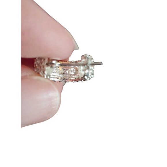 Vintage Monet Crystal Hoop Earring - Picture 7 of 8